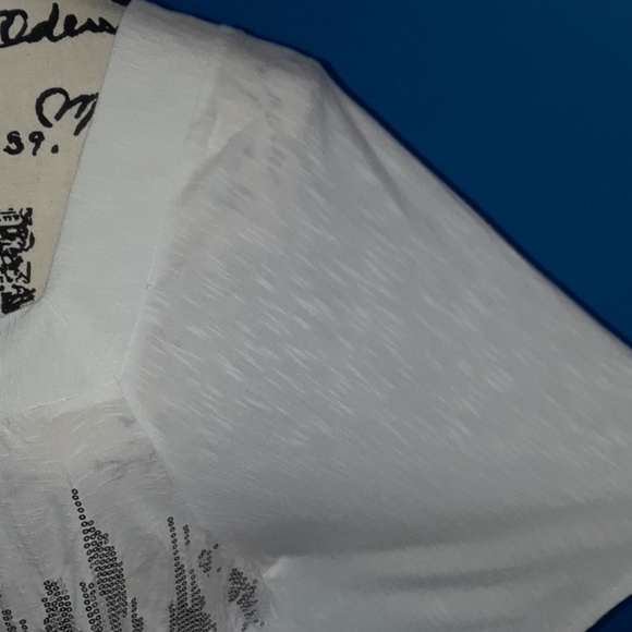 INC International Concepts White Sequin Dolman Top - Picture 4 of 8